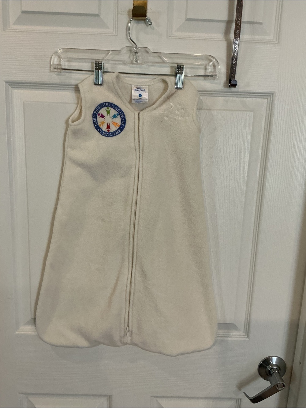 Sleeveless Cream Kids Sleep Bag with Front Zip